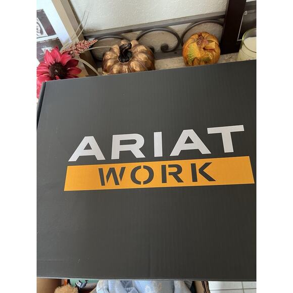 Ariat Bruin Brown Leather Workhog Wide Square Toe H2O Work Boots 10EE NIB - Picture 10 of 10